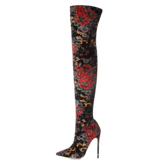 Funki Findz | Boots | Women's Bohemian Long Stretch Cloth Boot
