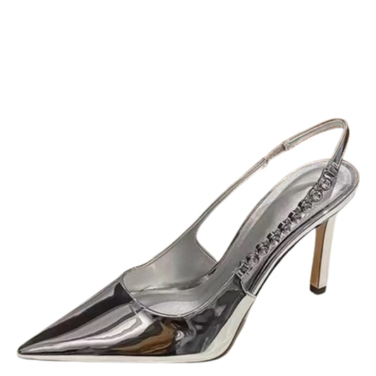 Funki Findz | Shoes | Women's Shiny Metallic Stiletto Slingbacks