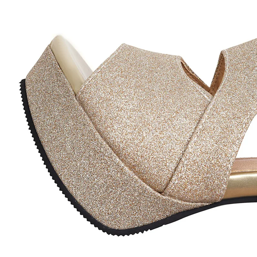 Funki Findz | Shoes | Women's Glitter Gladiator Platform Sandals
