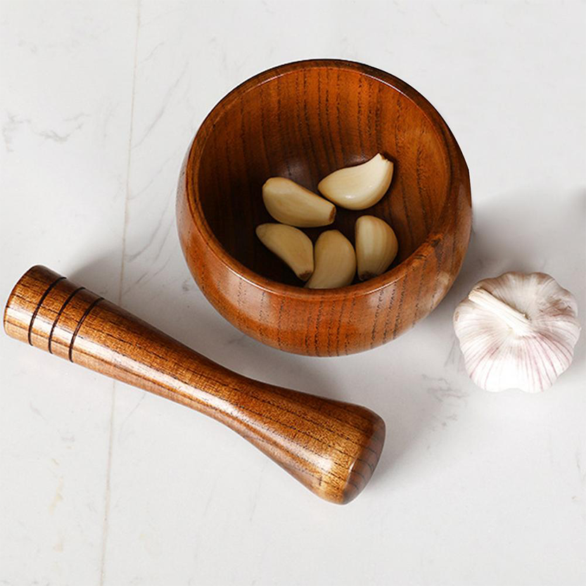 Funki Findz | Mortar and Pestles | Wood Garlic Spice Crusher