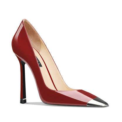 Funki Findz | Shoes | Women's Genuine Leather Metal Toe Heels