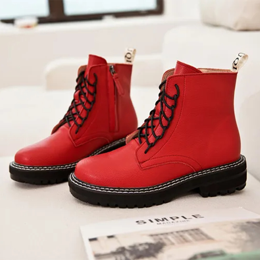 Funki Findz | Boots | Women's Real Leather Lace Up Ankle Boots
