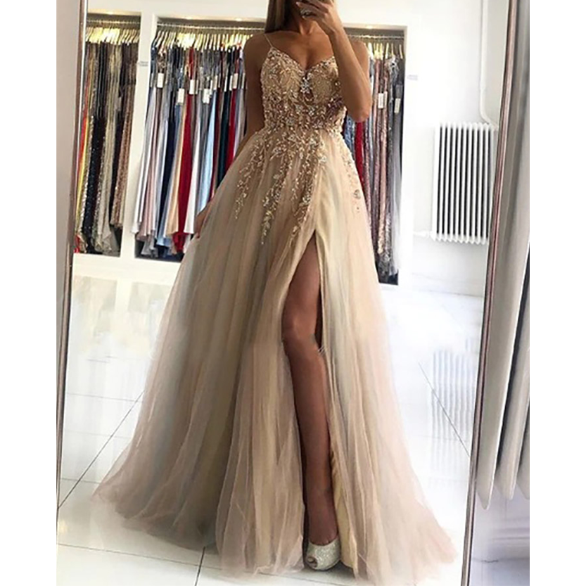 Funki Findz | Dresses | Women's Strappy Full Length Ball Dress