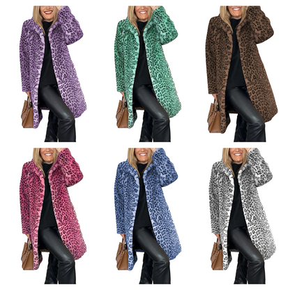 Funki Findz | Jackets | Women's Leopard Print Plush Coat