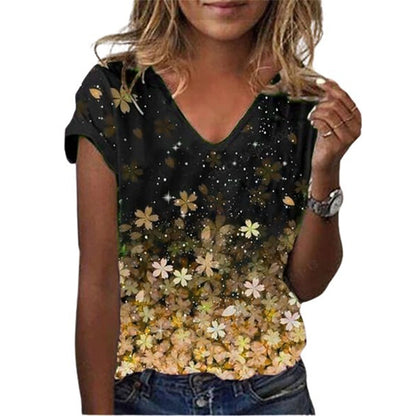 Funki Findz | Shirts | Women's Floral Print V-Neck Tunic Top | 6XL