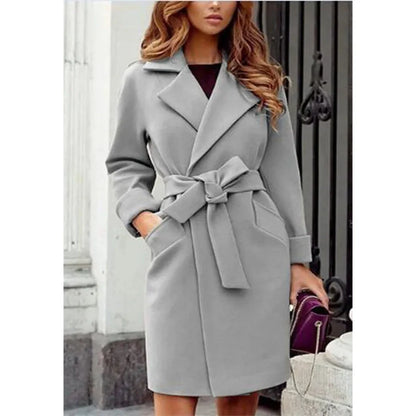 Funki Findz | Jackets | Women's Suit Collar Slim Fit Tie Belt Coat