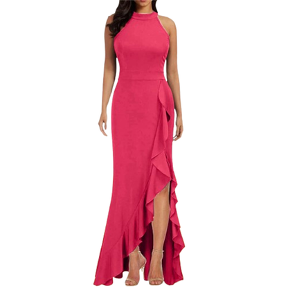 Funki Findz | Dresses | Women's High Split Ruffled Hem Long Dress