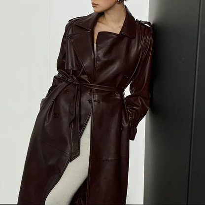 Funki Findz | Jackets | Women's Extra Long Faux Leather Coat