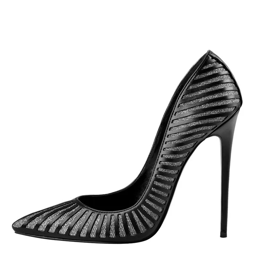 Funki Findz | Shoes | Women's Classic Black Striped Stiletto Pumps