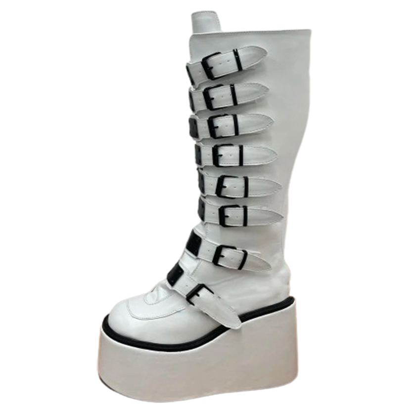 Funki Findz | Boots | Women's Metal Buckle Platform Y2K Wedge