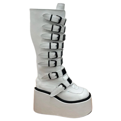 Funki Findz | Boots | Women's Metal Buckle Platform Y2K Wedge