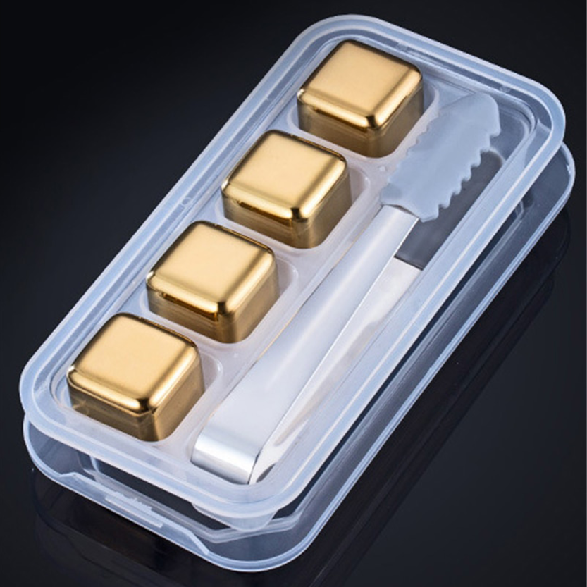 Funki Findz | Whisky Stones | Gold Stainless Steel Ice Cube Sets
