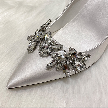 Funki Findz | Shoes | Women's Satin Crystal Wedding Pumps