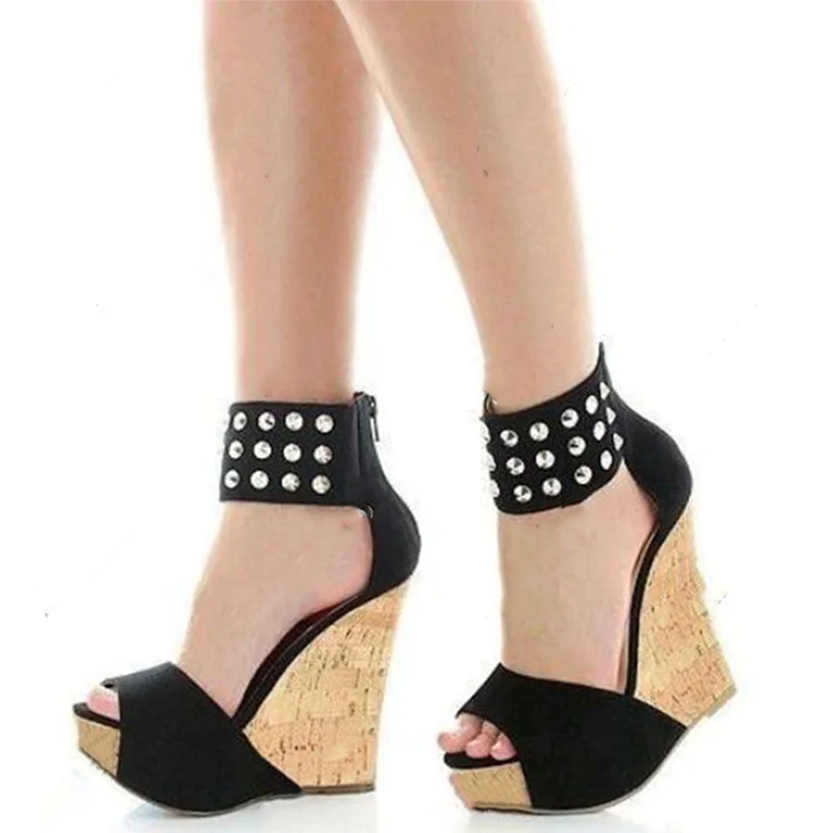 Funki Findz | Shoes | Women's Super High Rivet Wedge Sandals