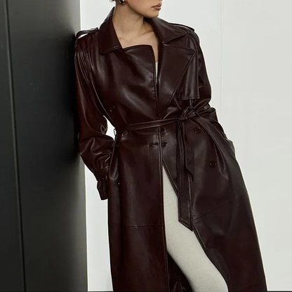 Funki Findz | Jackets | Women's Extra Long Faux Leather Coat