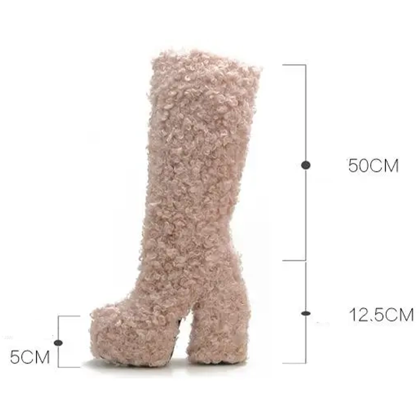 Funki Findz | Boots | Women's Fuzzy Faux Wool Platform Boots