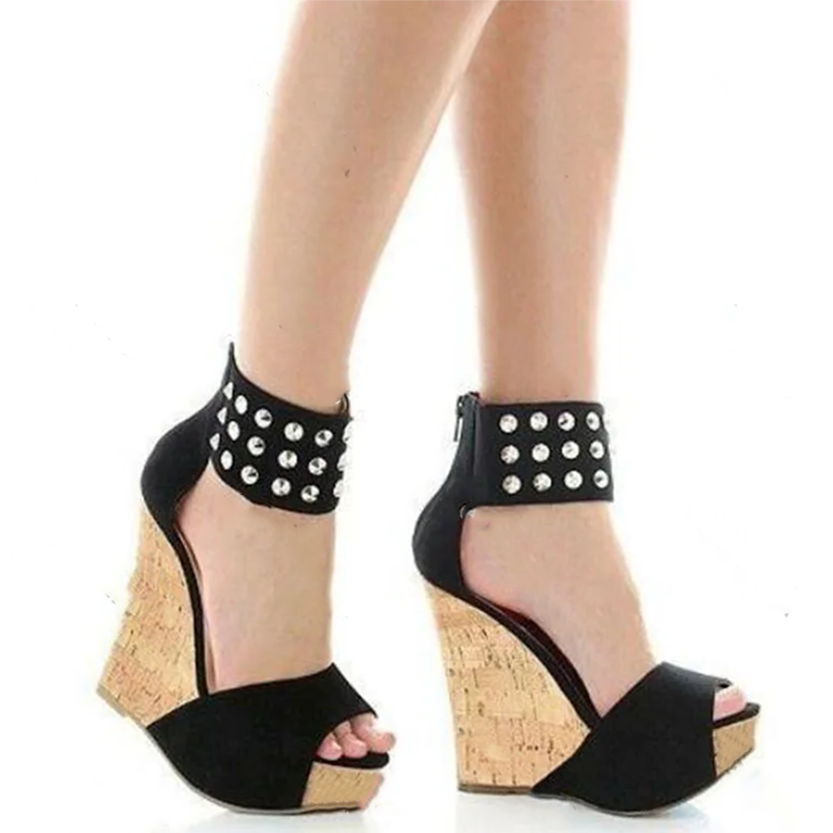 Funki Findz | Shoes | Women's Super High Rivet Wedge Sandals