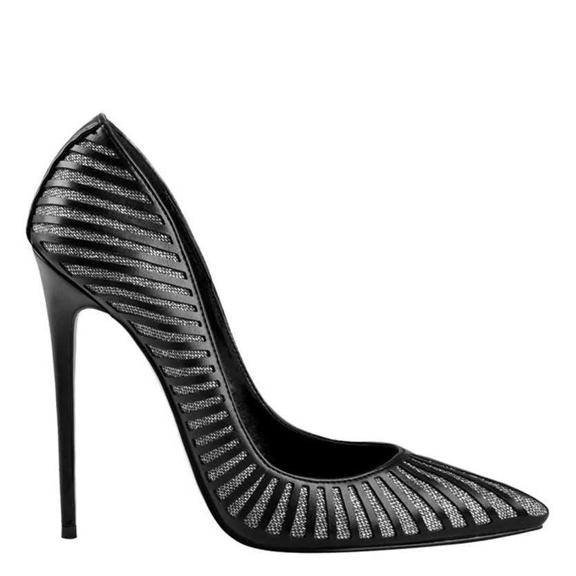 Funki Findz | Shoes | Women's Classic Black Striped Stiletto Pumps