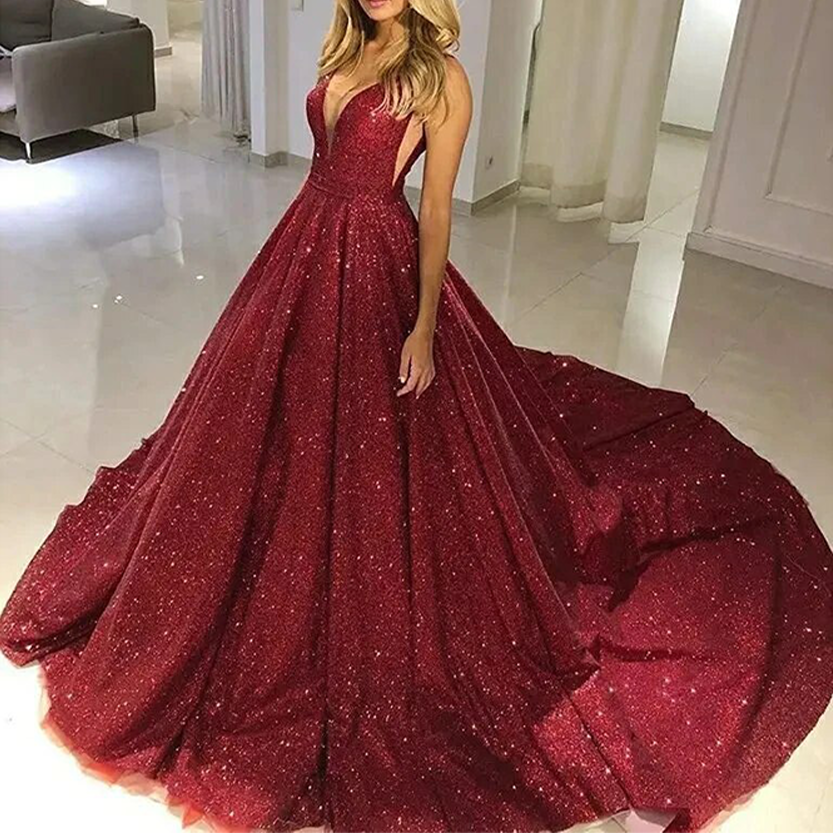 Funki Findz | Dresses | Women's Long Sparkly Sequin Ball Gown