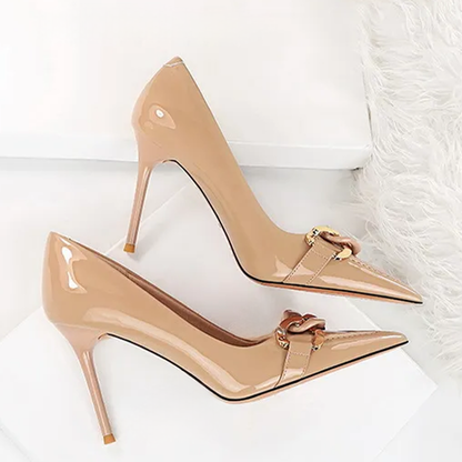 Funki Findz | Shoes | Women's Patent Metal Buckle Luxury Heels