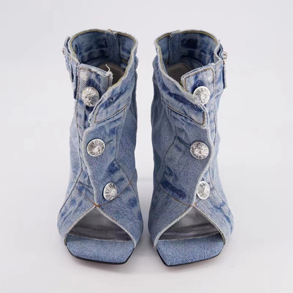 Funki Findz | Shoes | Women's Quirky Denim High Heel Shoes