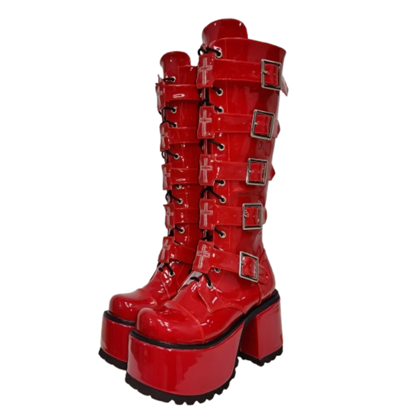 Funki Findz | Boots | Women's Harajuku Buckle Strap Boots