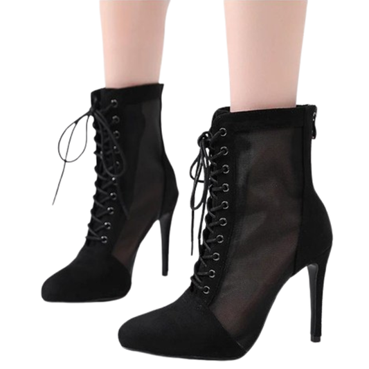 Funki Findz | Boots | Women's Mesh Stiletto Latin Dance Boots