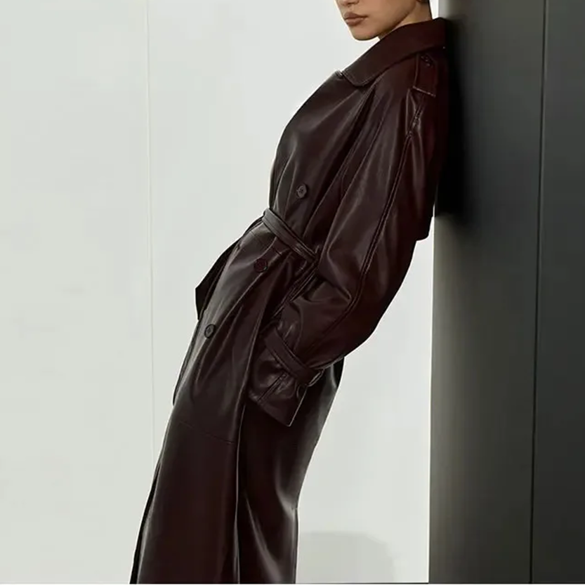 Funki Findz | Jackets | Women's Extra Long Faux Leather Coat