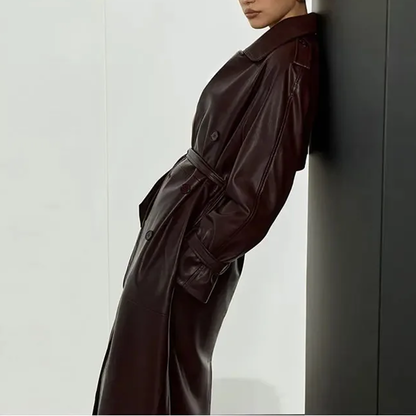 Funki Findz | Jackets | Women's Extra Long Faux Leather Coat
