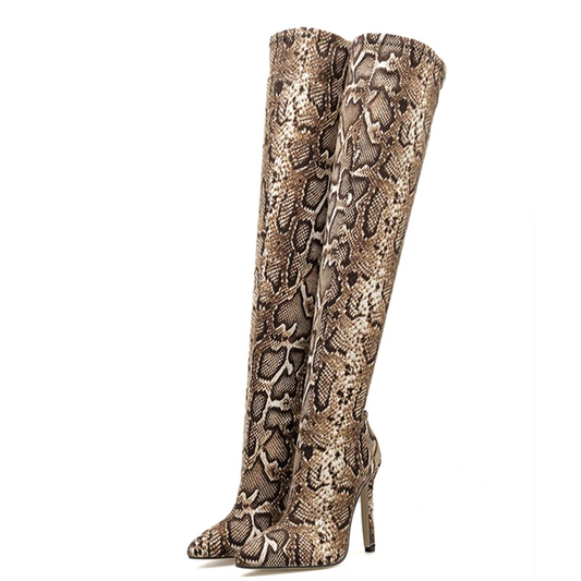 Funki Findz | Boots | Women's Leopard Print PU Long Boots