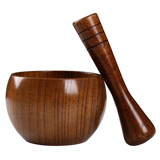 Funki Findz | Mortar and Pestles | Wood Garlic Spice Crusher