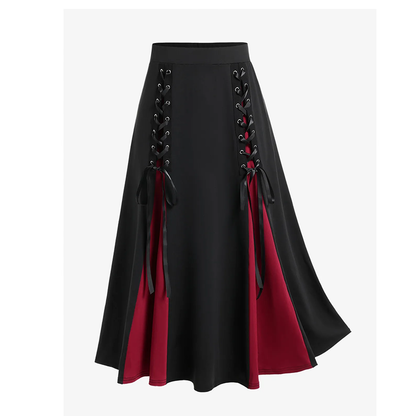 Funki Findz | Skirts | Women's Gothic Lace Up Front Pleated Skirt