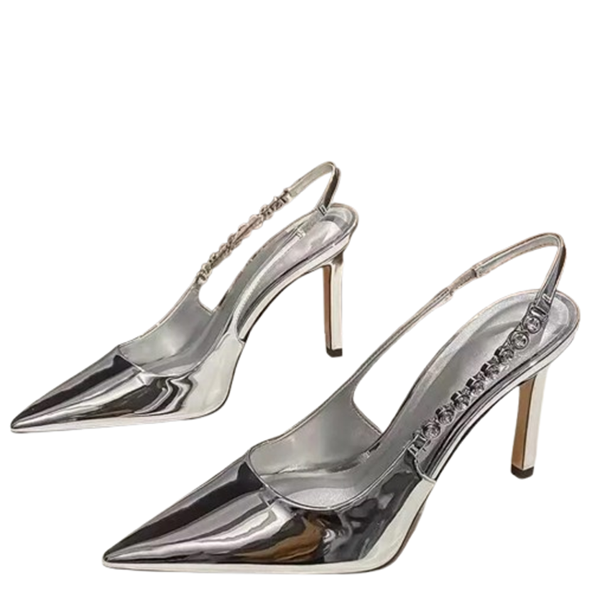 Funki Findz | Shoes | Women's Shiny Metallic Stiletto Slingbacks