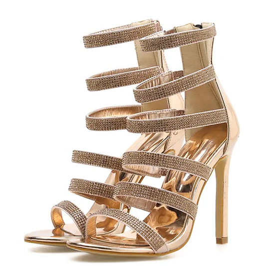 Funki Findz | Shoes | Women's Mid-calf Bling Gladiator Sandals