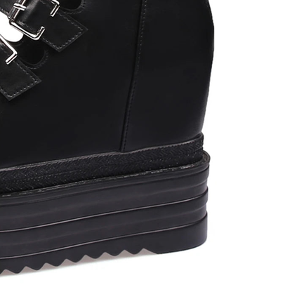 Funki Findz | Shoes | Women's Goth Buckle Strap Wedge Sandal