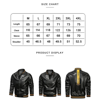 Funki Findz | Jackets | Men's Casual PU Leather Racer Jacket