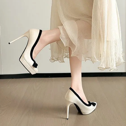 Funki Findz | Shoes | Women's Suede Bow Tie Platorm Heels