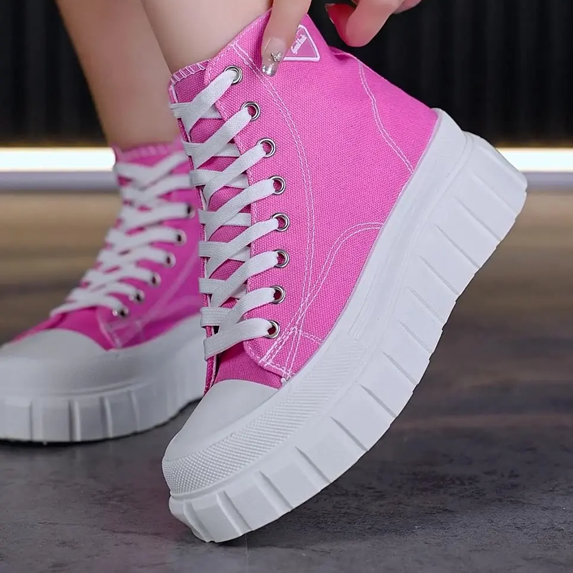 Funki Findz | Boots | Women's Casual Canvas Lace Up Sneakers