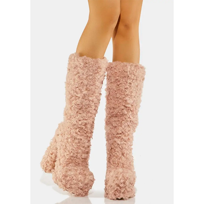 Funki Findz | Boots | Women's Fuzzy Faux Wool Platform Boots
