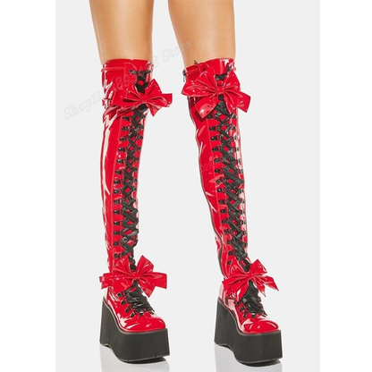Funki Findz | Boots | Women's Butterfly Bow Over the Knee Boots