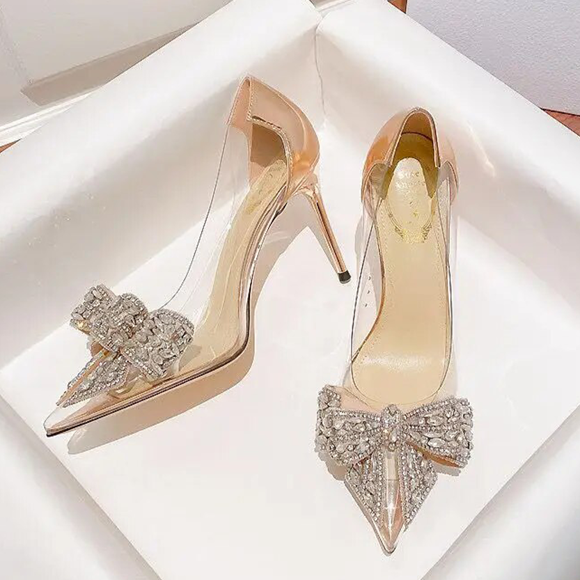 Funki Findz | Shoes | Women's Pointy Toe Clear Wedding Stiletto