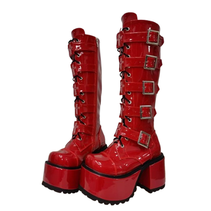 Funki Findz | Boots | Women's Harajuku Buckle Strap Boots