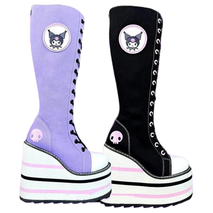 Funki Findz | Boots | Women's Platform Canvas Wedge Sneakers