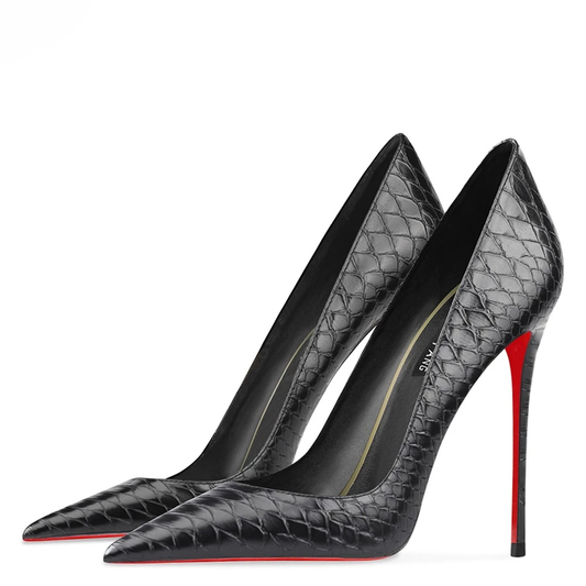 Funki Findz | Shoes | Women's Red Sole Snake Print Stilettos