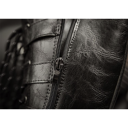 Funki Findz | Boots | Men's Buckle Strap Mid-Calf Gothic Boots