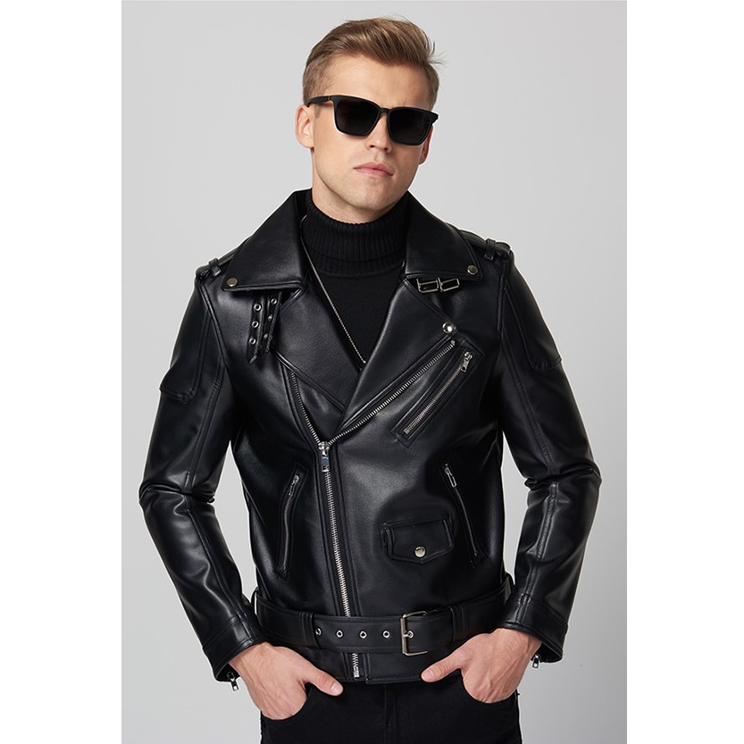 Funki Findz | Jackets | Men's Stylish Faux Leather Biker Jacket