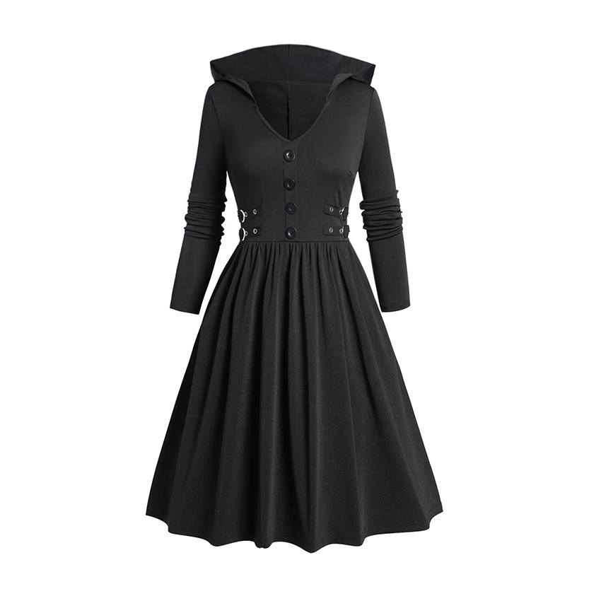 Funki Findz | Dresses | Women's Dark Gothic Hooded Dress