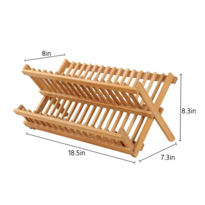 Funki Findz | Dish Racks | Bamboo Foldable Dish Drying Drainer