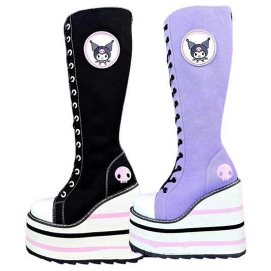 Funki Findz | Boots | Women's Platform Canvas Wedge Sneakers