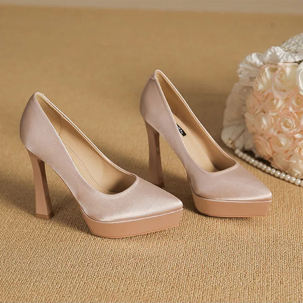 Funki Findz | Shoes | Women's Elegant Satin High Heel Pumps